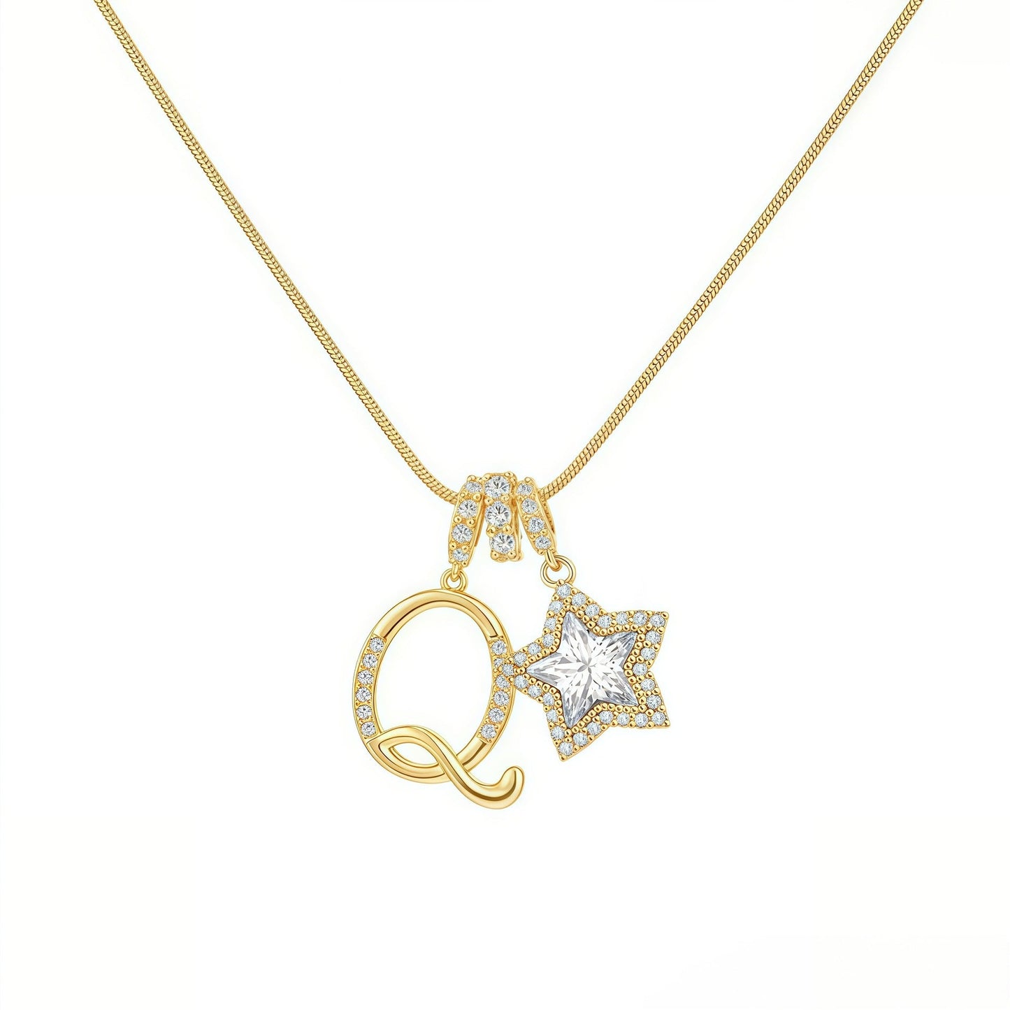 Initial & Star Pendant Necklace – Waterproof & Tarnish-Free