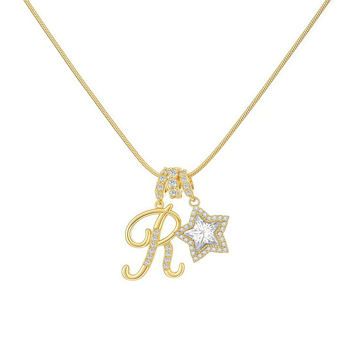 Initial & Star Pendant Necklace – Waterproof & Tarnish-Free