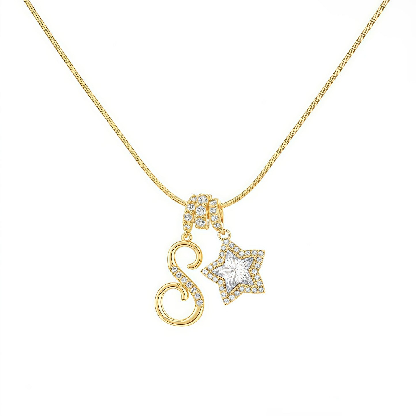 Initial & Star Pendant Necklace – Waterproof & Tarnish-Free