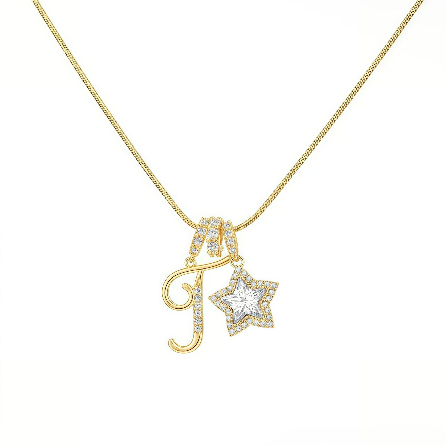 Initial & Star Pendant Necklace – Waterproof & Tarnish-Free