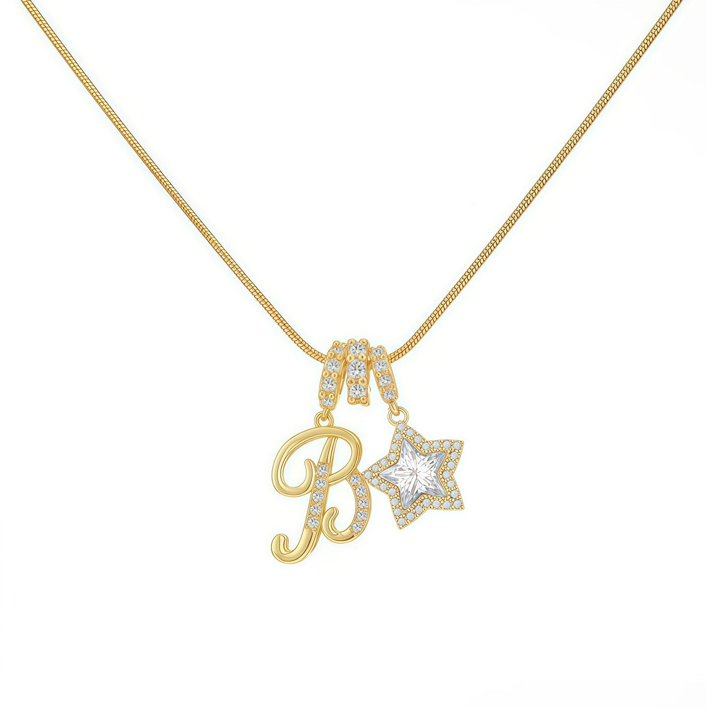 Initial & Star Pendant Necklace – Waterproof & Tarnish-Free