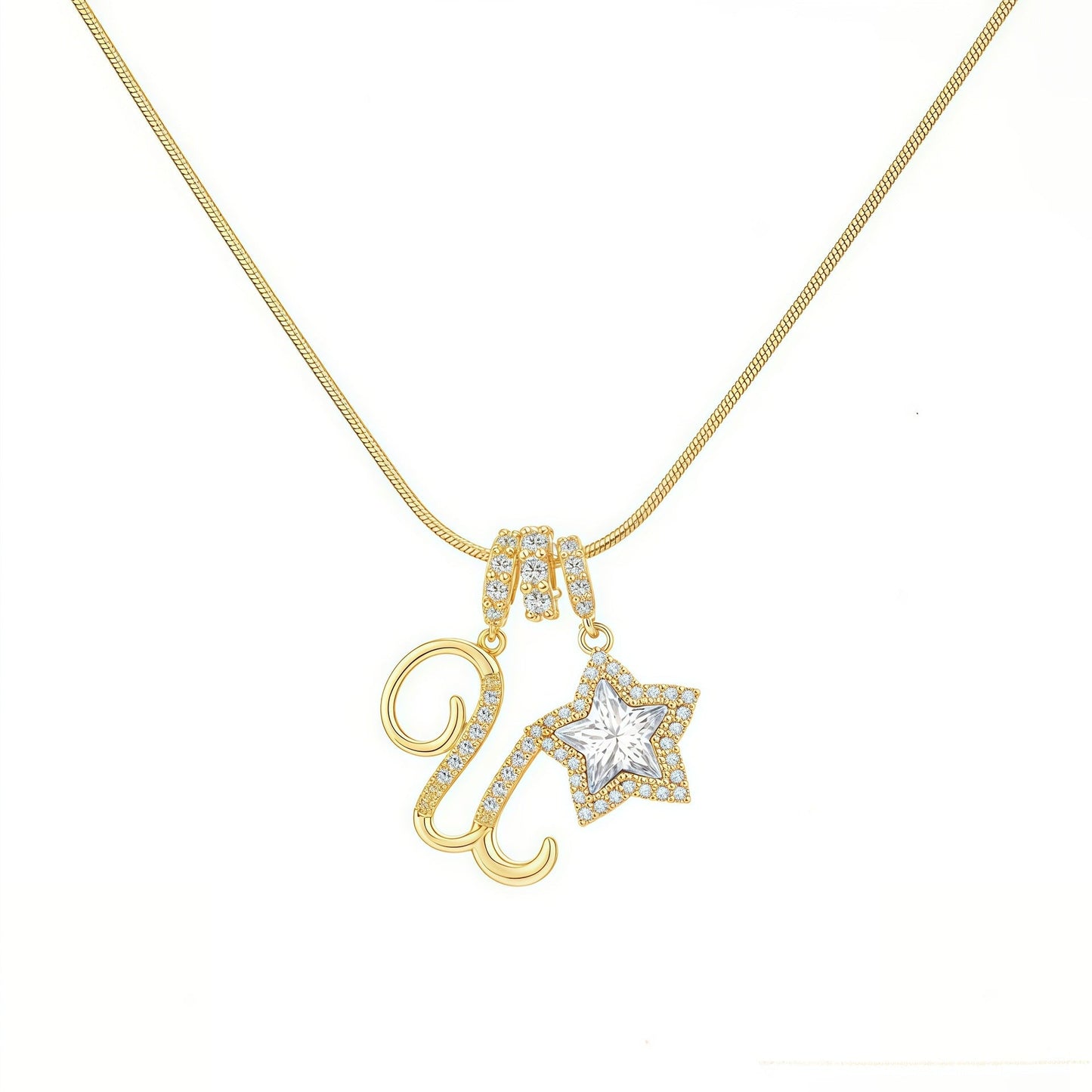 Initial & Star Pendant Necklace – Waterproof & Tarnish-Free