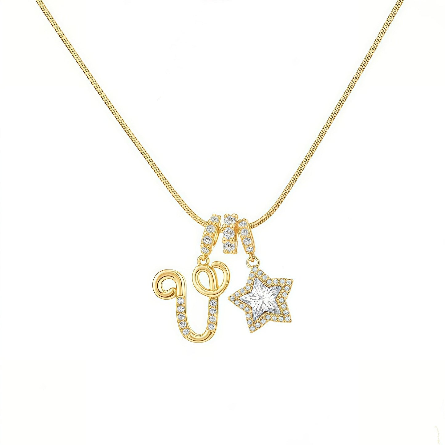 Initial & Star Pendant Necklace – Waterproof & Tarnish-Free