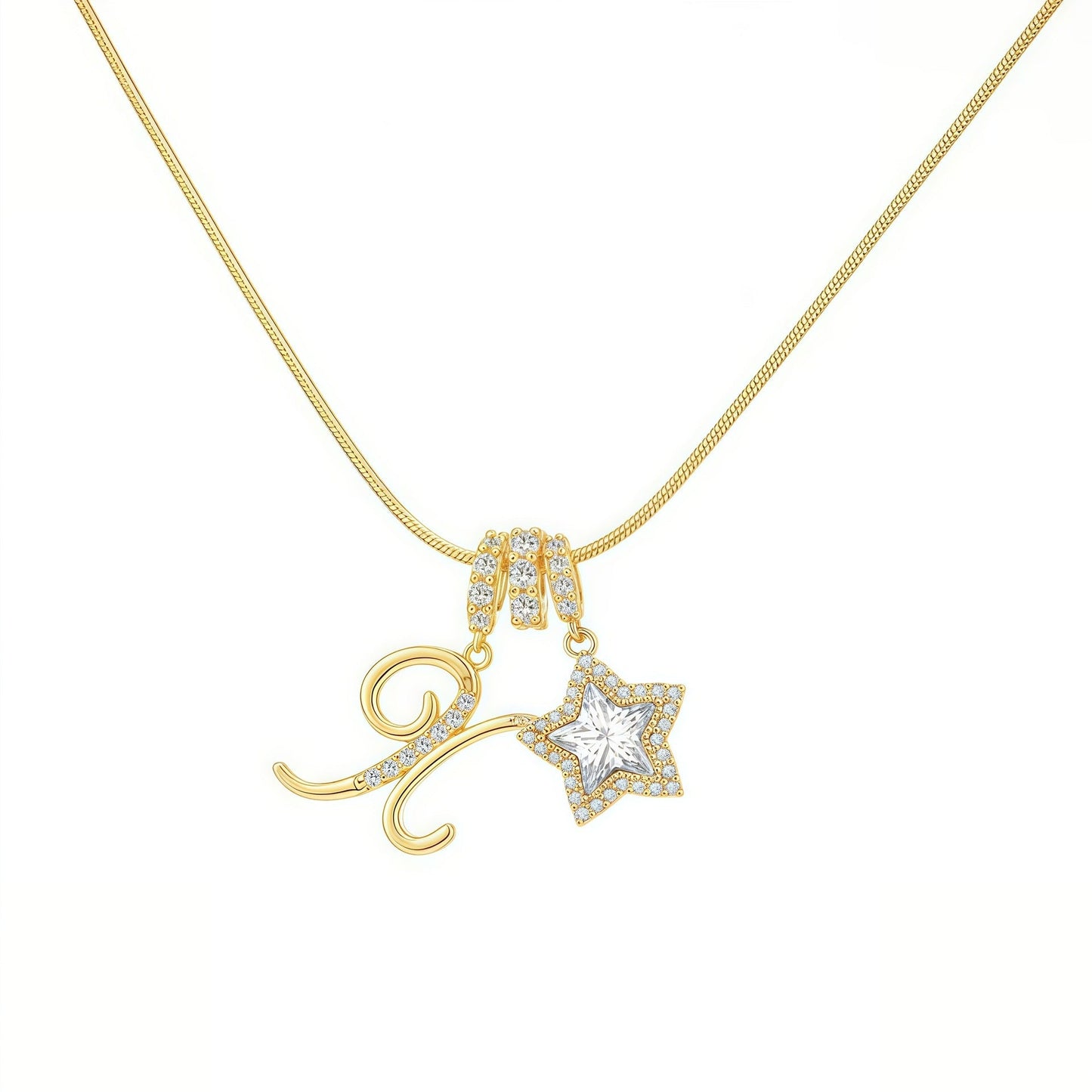 Initial & Star Pendant Necklace – Waterproof & Tarnish-Free