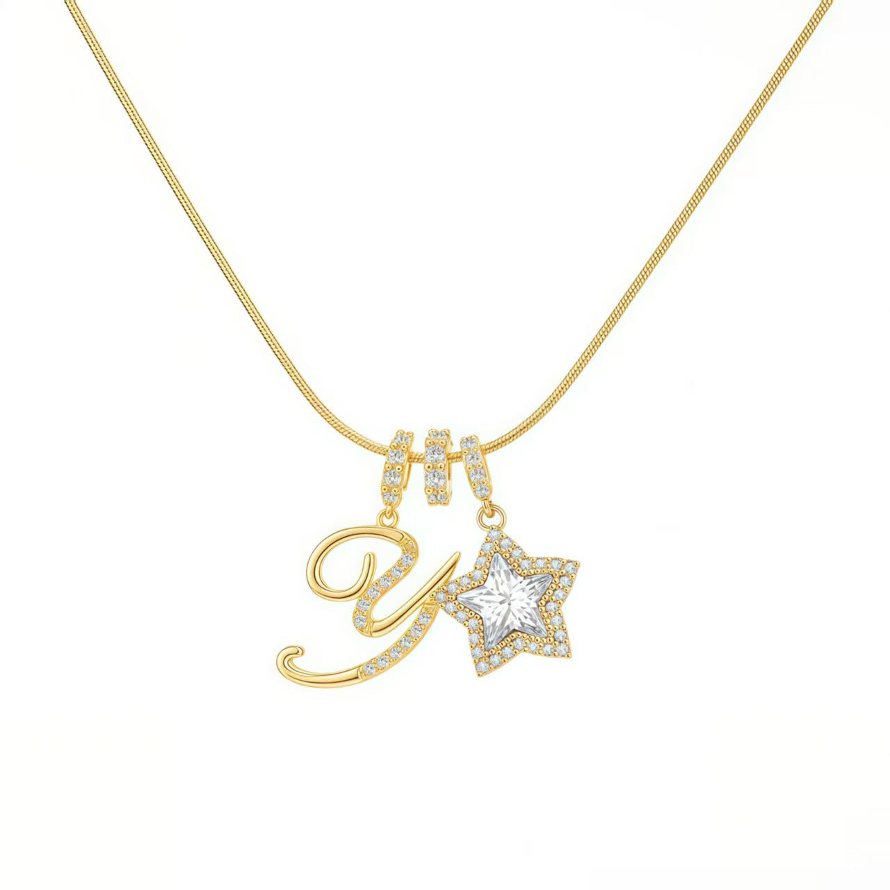 Initial & Star Pendant Necklace – Waterproof & Tarnish-Free