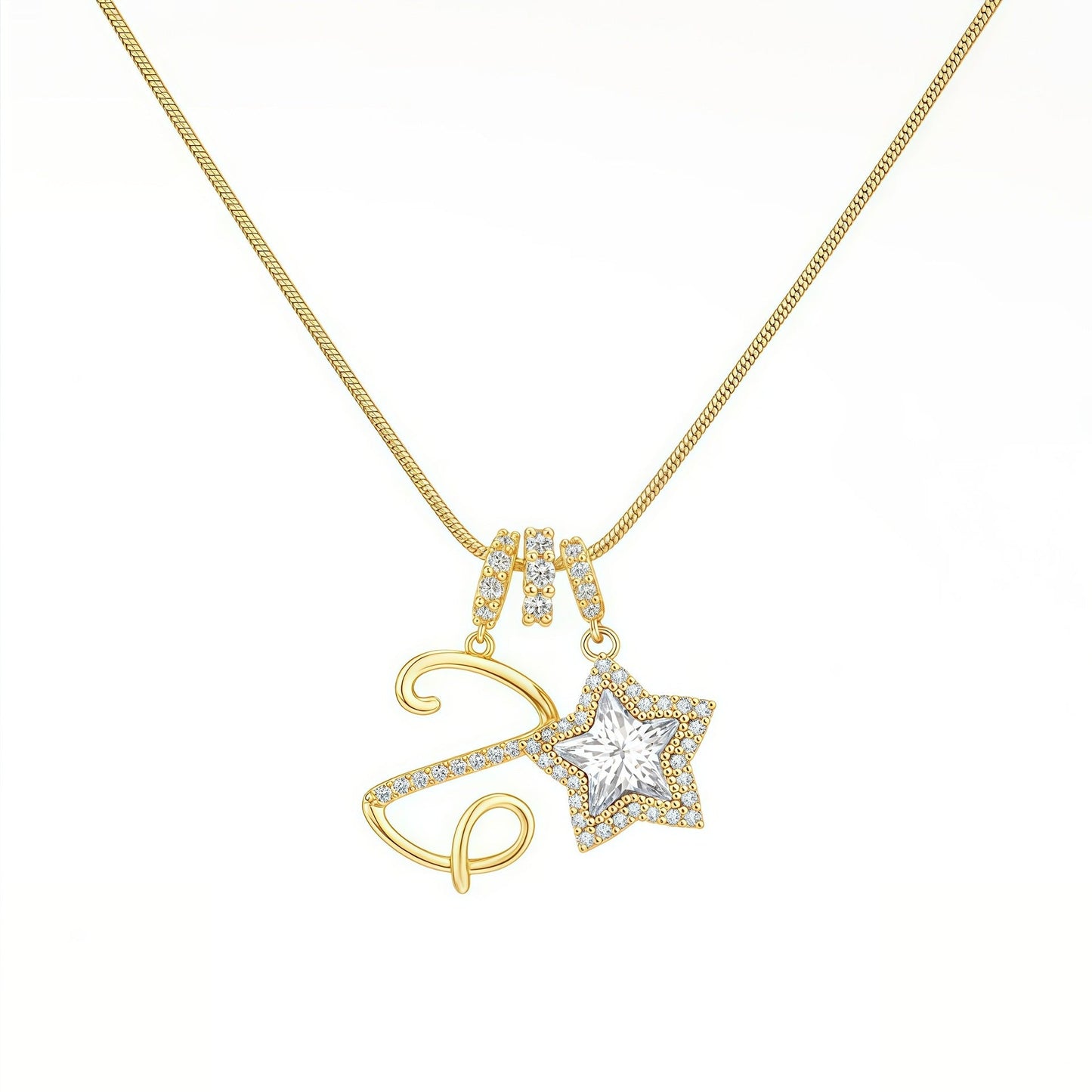 Initial & Star Pendant Necklace – Waterproof & Tarnish-Free