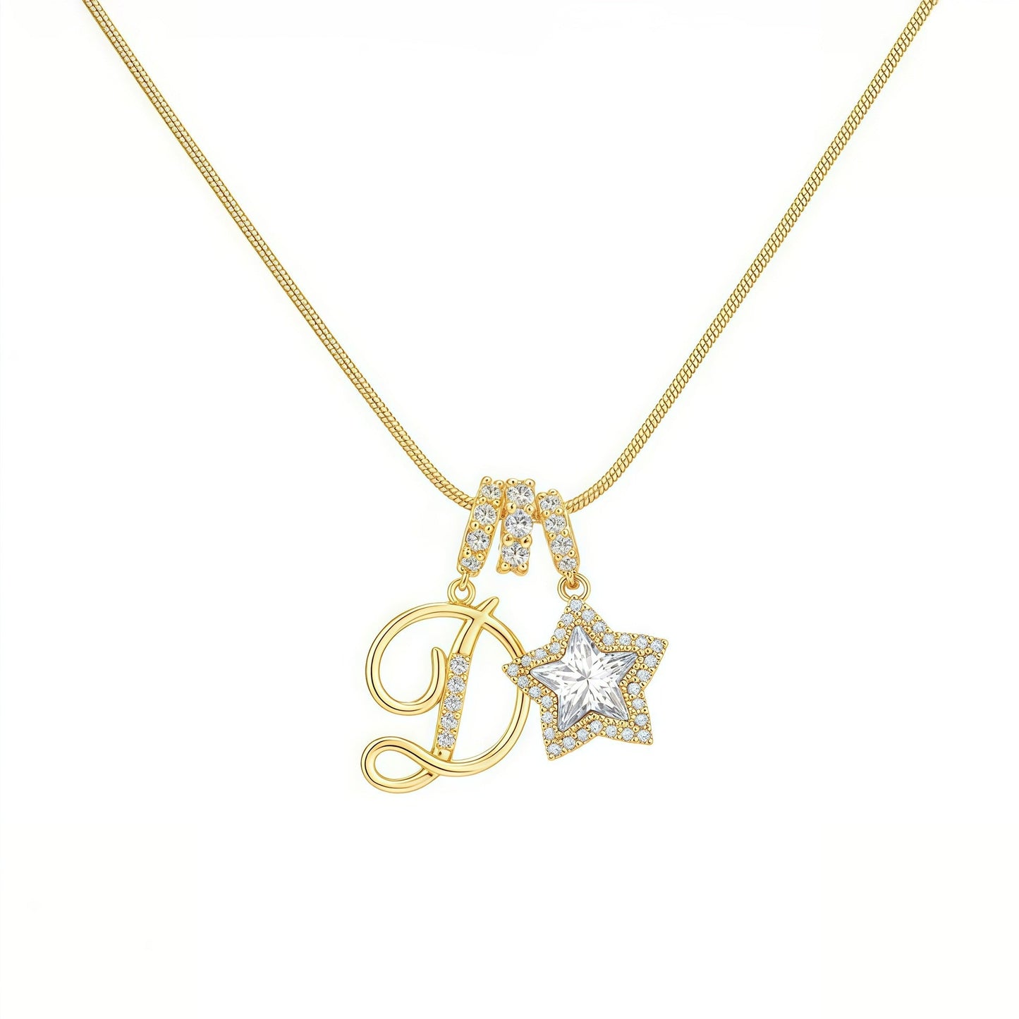 Initial & Star Pendant Necklace – Waterproof & Tarnish-Free