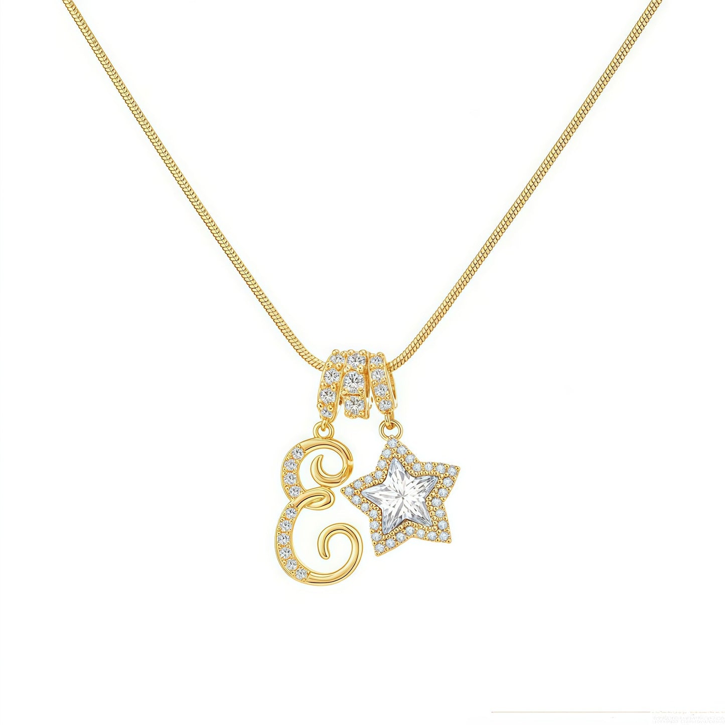 Initial & Star Pendant Necklace – Waterproof & Tarnish-Free
