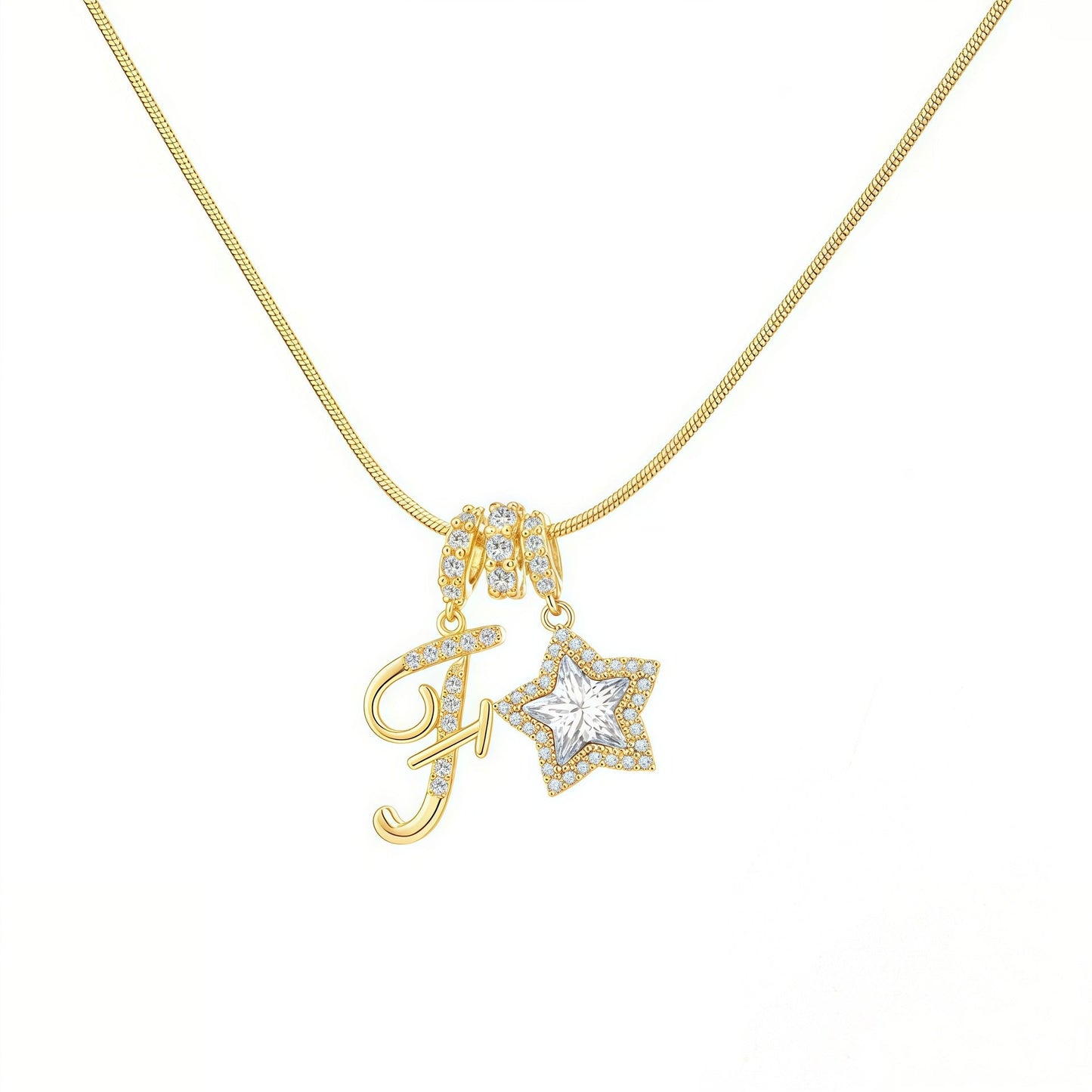 Initial & Star Pendant Necklace – Waterproof & Tarnish-Free