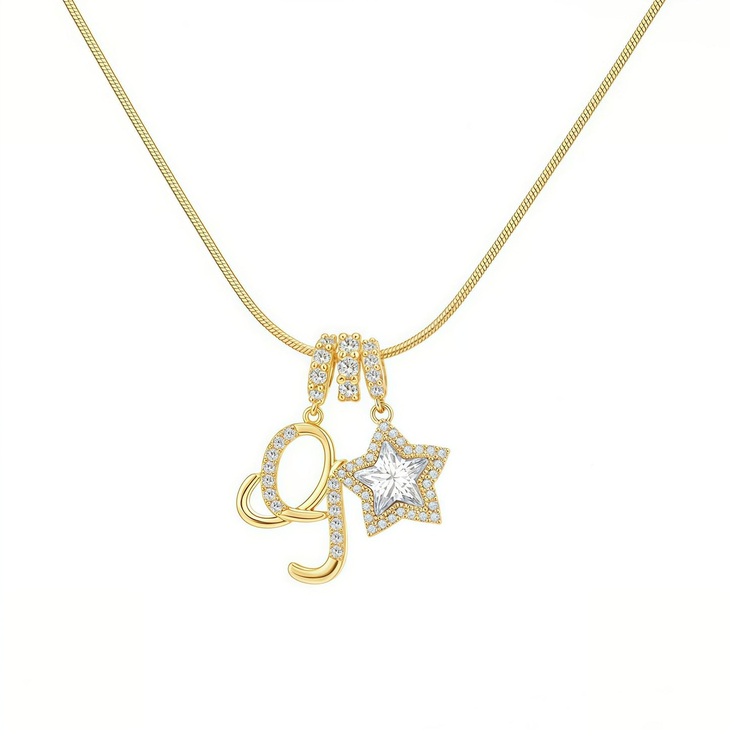 Initial & Star Pendant Necklace – Waterproof & Tarnish-Free