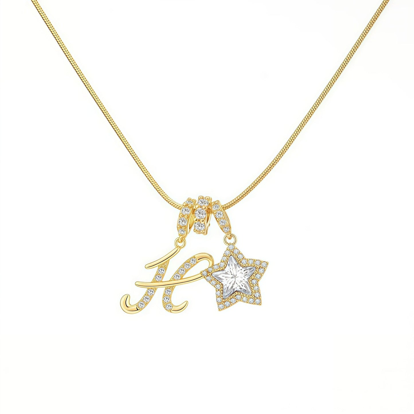 Initial & Star Pendant Necklace – Waterproof & Tarnish-Free