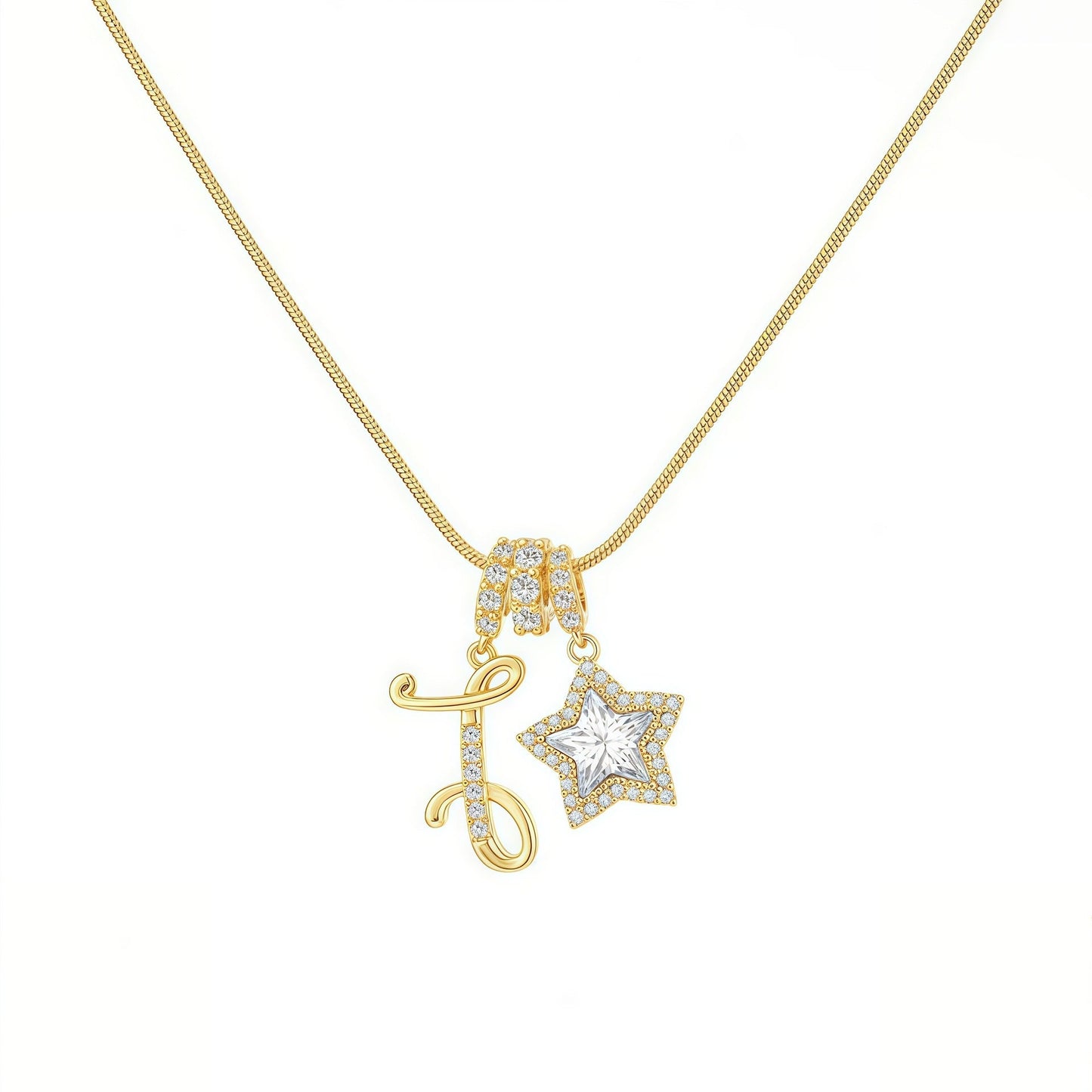 Initial & Star Pendant Necklace – Waterproof & Tarnish-Free